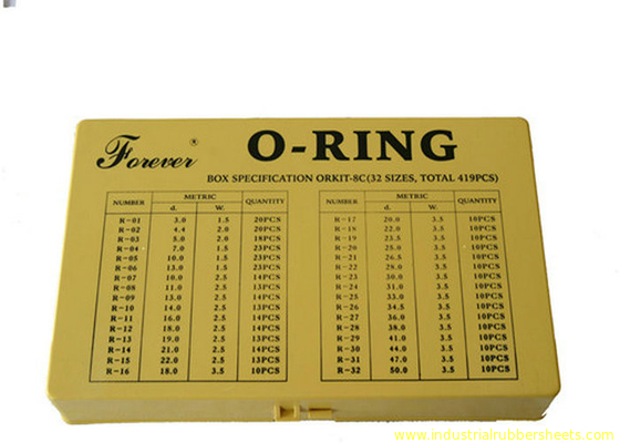 واشر لاستیکی استاندارد سیلیکون لاستیک O Ring Kit ISO3601، AS568A، DIN3771، JIS B2401